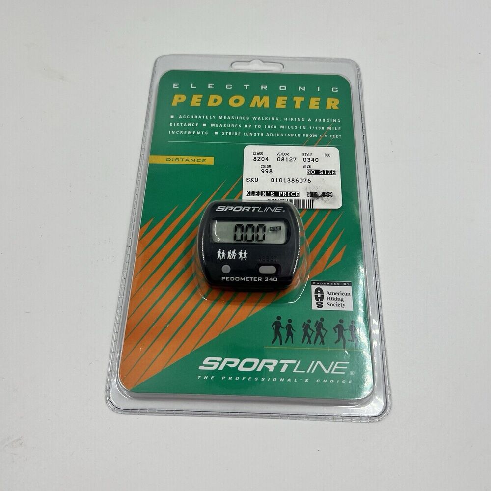 Sportline Electronic Pedometer 340 Series Quartz Laser Timed Belt Clip NIP